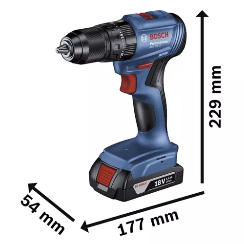 Parafusadeira de Impacto 18V GSB 185-LI 1/2'' +Kit Carregamento +23 Acessórios e Maleta -Bosch