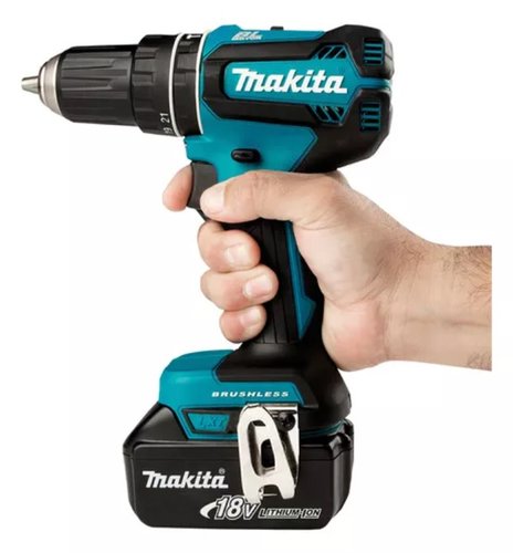 Parafusadeira de Impacto a Bateria 18V 1/2'' DHP485 60NM +Kit Carregamento e Maleta MAKPAC -Makita