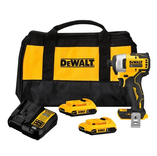 Parafusadeira de Impacto a Bateria 20V DCF809D2-BR 1/4'' 192NM + Kit Carregamento e Bolsa -Dewalt