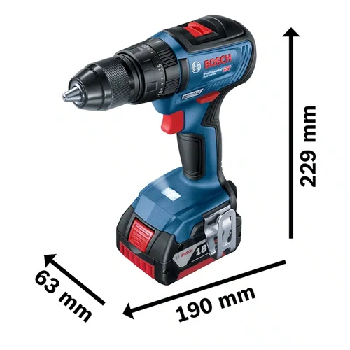 Parafusadeira de Impacto GSB 18V-50 +Kit Carregamento +23 Acessórios e Maleta -Bosch