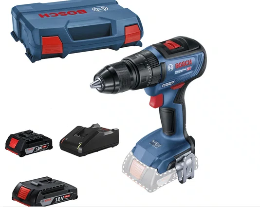 Parafusadeira Furadeira Impacto Bosch GSB 18V-50 2 baterias de 2 Ah + maleta
