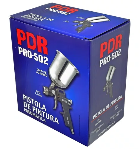 Pistola gravidade 2,5MM modelo PRO-502 caneca 600ML PDR