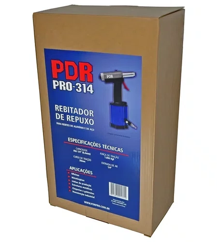 Rebitador pneumatico para rebite aluminio e aço até 1/4'' (6,4MM) modelo PRO-314 PDR
