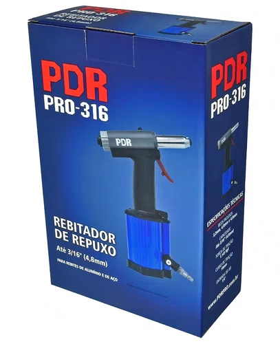 Rebitador pneumatico para rebite aluminio e aço até 3/16'' (4,8MM) modelo PRO-316
