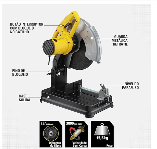 Serra De Corte Rápido 2200w 220v-stanley Ssc22-b2