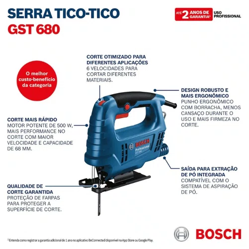 Serra Tico-Tico GST 680 500W 220V BOSCH