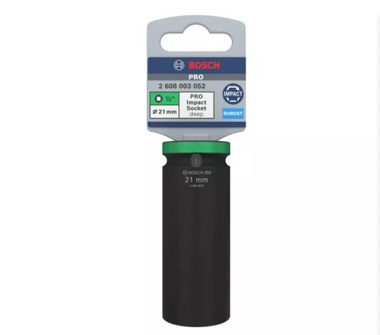 Soquete de impacto profissional Bosch 1/2 21 mm de profundidade 2608003052