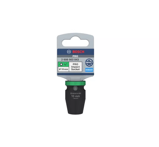 Soquete impacto 1/2'' 10mm sextavado curto 2608003043 Bosch