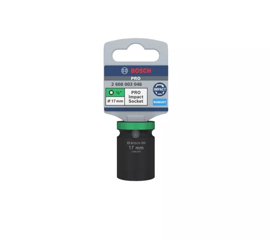 Soquete impacto 1/2'' 17mm sextavado curto 2608003048 Bosch