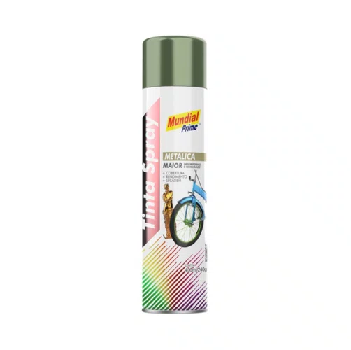 Tinta Spray Metálica 400ml Verde Brilhante MUNDIAL PRIME