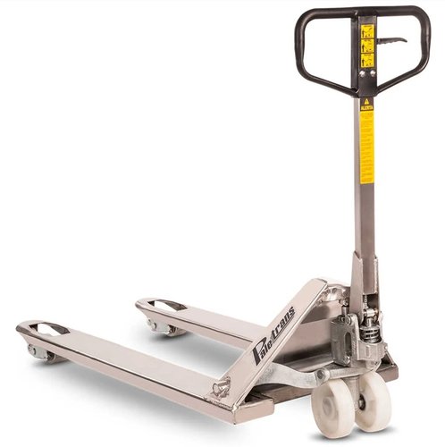 Transpalete Manual em Inox TM2500 IC Capacidade 2.500kg Com Roda Dupla de Nylon -Paletrans