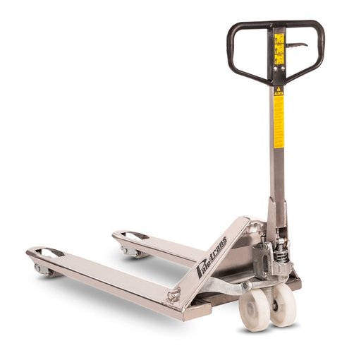 Transpalete Manual em Inox TM2500 IC Capacidade 2.500kg Com Roda Dupla de Nylon -Paletrans