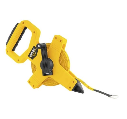 Trena Longa Fita de fibra de vidro 50 metros Com Manivela 3869503050 -Vonder