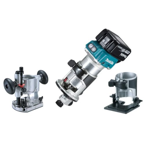 Tupia Manual a Bateria 18V DRT50RMJX2 +02 Baterias 4AH +Carregador Bivolt +03 Bases e Maleta -Makita