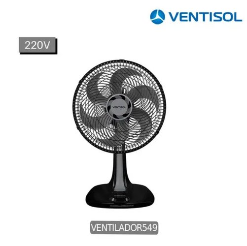 Ventilador de Mesa 30CM 52W Turbo 6 Pas Preto 220V Premium -Ventisol