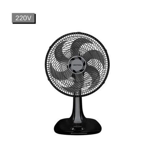Ventilador de Mesa 30CM 52W Turbo 6 Pas Preto 220V Premium -Ventisol