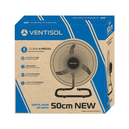 Ventilador de Mesa 50CM 130W New Preto 220V Premium -Ventisol