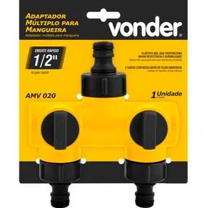 Adaptador múltiplo para mangueira com 2 saídas e regulador de fluxo individual AMV 020 Vonder Adaptador múltiplo para mangueira com 2 saídas e regulador de fluxo individual AMV 020 Vonder