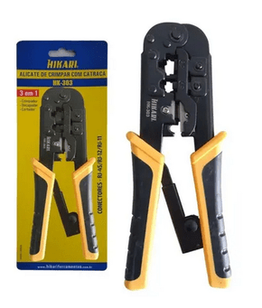 Alicate Crimpador Hk-303 C/ Catraca Hikari Alicate Crimpador Hk-303 C/ Catraca Hikari