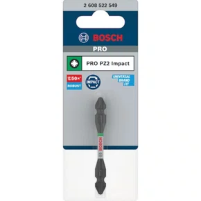 Bit Pozidrive PZ2 1/4'' 65MM Ponta Dupla Pro Impact -Bosch Bit Pozidrive PZ2 1/4'' 65MM Ponta Dupla Pro Impact -Bosch