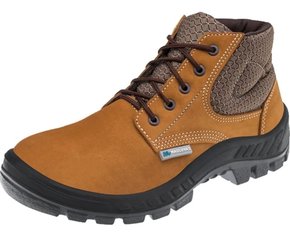 Botina de Segurança Couro Nobuck Castor 50B26-CB Bico de PVC Tamanho 41 -Marluvas