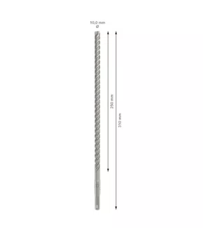 Broca para Concreto SDS Plus 10 x 310 x 250 Plus-5X 2608706905 BOSCH Broca para Concreto SDS Plus 10 x 310 x 250 Plus-5X 2608706905 BOSCH