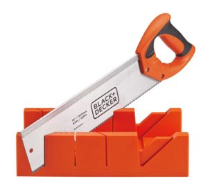 Caixa Meia Esquadria com Serrote em Aço com Ângulos 45/90G BDHT20346 -Black Decker Caixa Meia Esquadria com Serrote em Aço com Ângulos 45/90G BDHT20346 -Black Decker