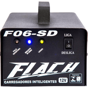 CARREGADOR BATERIA 06AMP 12V INTELIGENTE C/ AUX PART F06-SD CARREGADOR BATERIA 06AMP 12V INTELIGENTE C/ AUX PART F06-SD