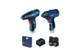Combo Parafusadeira/Chave de Impacto 12V GSR 120LI + GDR 120LI + 2 Baterias 2ah e Maleta -Bosch Combo Parafusadeira/Chave de Impacto 12V GSR 120LI + GDR 120LI + 2 Baterias 2ah e Maleta -Bosch