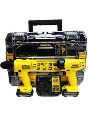 Combo Parafusadeira 12V DCD700 3/8''+ DCF805 de Impacto 1/4''+ Kit Carregamento e Maleta T-STAK -Dewalt