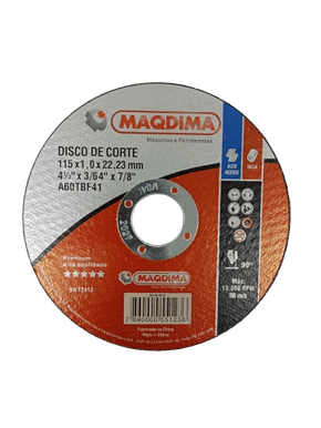 Disco de Corte 4.1/2'' (115MM) x 1.0MM DCM1010 -Maqdima