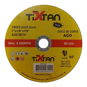 Disco de corte 7'' X 3.00MM DTP3535 Tixtan Plus