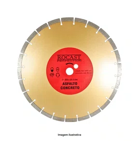 Disco Diamantado para Asfalto e Concreto 350mm Rocast 340011 Disco Diamantado para Asfalto e Concreto 350mm Rocast 340011