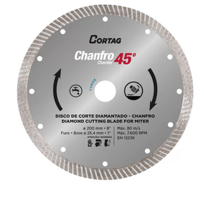 Disco Diamantado Turbo Chanfro 45° 200mm - CORTAG-61681 Disco Diamantado Turbo Chanfro 45° 200mm - CORTAG-61681