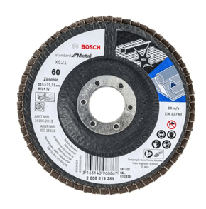 Disco Flap 4.1/2 Grão 60 Base Fibra Curvo Stand FOR Metal - Bosch Disco Flap 4.1/2 Grão 60 Base Fibra Curvo Stand FOR Metal - Bosch