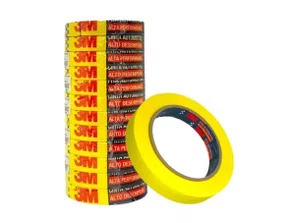 Fita Crepe Automotiva 18mm x 40MT Alta Performance Amarela a Unidade -3M Fita Crepe Automotiva 18mm x 40MT Alta Performance Amarela a Unidade -3M