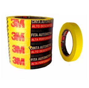 Fita Crepe Automotiva 24mm x 40MT Alta Performance Amarela a Unidade -3M Fita Crepe Automotiva 24mm x 40MT Alta Performance Amarela a Unidade -3M