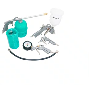 Jogo de Acessórios Pneumáticos com Pistola Tanque Alto de Plástico STELS-5730455 Jogo de Acessórios Pneumáticos com Pistola Tanque Alto de Plástico STELS-5730455