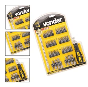 Jogo De Bits/Ponteiras Com 58 Peças Encaixe Sextavado 1/4 Polegadas VONDER-3538580000