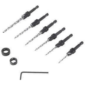 Jogo de Brocas de Aço Rápido com Escariador 7/64 Pol. a 1/4 Pol. com 8 Peças VONDER-3599764140