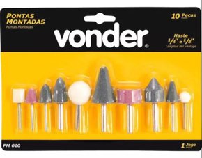 Jogo de Pontas Montadas PMV 010 com 10 Peças -Vonder