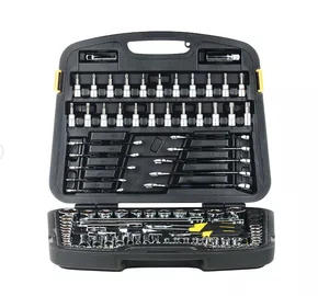 Jogo de Soquetes para Oficina Mecânica 1/4" e 3/8" - 120 Peças  Ref. 91931 – Stanley