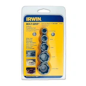 Jogo Extrator de Parafuso e Porca 5/16" a 3/4" com 5 Peças – Irwin