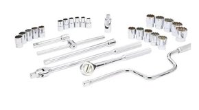 Jogo soquete 1/2 com 28 pçs 10 a 32 mm estriado STMT45512 Stanley