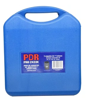 Jogo soquete impacto 1'' 24 a 33MM sextavado longo modelo PRO-2433K PDR