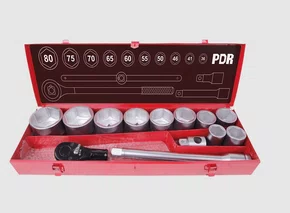 Jogo soquete impacto 1'' 36 a 80MM sextavado com 14 peças modelo PRO-1014KV PD