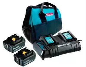 Kit Carregamento 18V DC18RD Duplo + 02 Baterias 5ah e Bolsa 220V -Makita