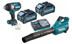 Kit Soprador de Folhas UB001 + Chave de Impacto TW001 + 02 Baterias 4ah 40V e Carregador Bivolt -Makita Kit Soprador de Folhas UB001 + Chave de Impacto TW001 + 02 Baterias 4ah 40V e Carregador Bivolt -Makita