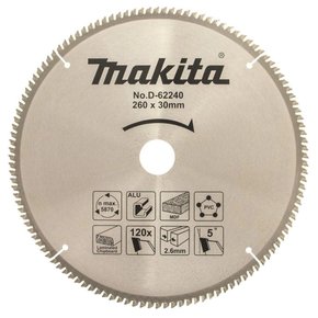 Lamina de Serra TCT 260mm X 30mm X 120T D-62240 - Makita Lamina de Serra TCT 260mm X 30mm X 120T D-62240 - Makita