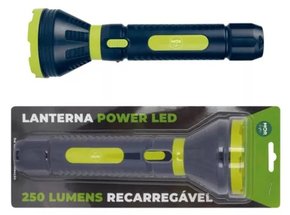 Lanterna Power Led 250 Lúmens Azul/Verde Recarregável 9183 -Mor